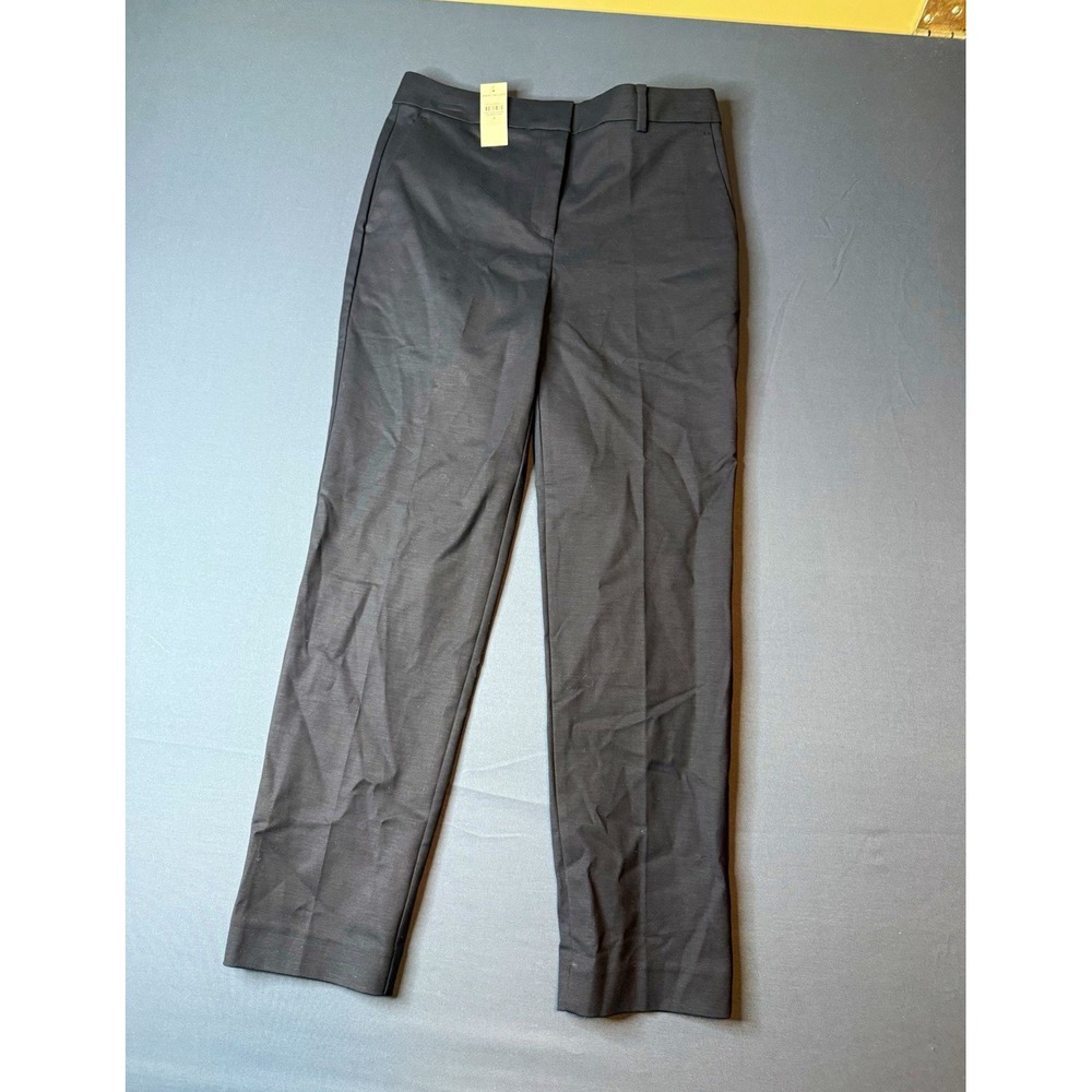 Ann Taylor Women's Navy Blue Solid Flat Front Dress Pants Size 4 Regular